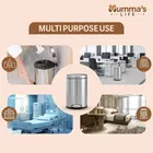 मम्माज़ लाइफ़ 5 L डस्टबिन स्नानघर के लिए लिड के साथ – स्टेनलेस स्टील सिल्वर पेडल बिन प्लास्टिक इनर बकेट और लिड के साथ | गोल गार्बेज बिन, ट्रैश कैन, स्टील डस्टबिन घर, रसोई, कार्यालय के लिए – 7x11 इंच