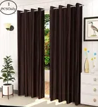 Polyester Blackout Plain Brown Door Curtain 7ft Pack of 1