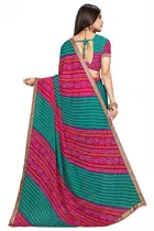 कानूड़ा फैंसी विमेंस जॉर्जेट फ्लावर प्रिंटेड साड़ी 