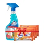 Captain Shine Glass Cleaner 500 ml + Citymall No. 1 Ultra Blue Detergent Cake 4X150 g ( Buy 3 Get 1 Free)