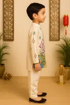 Cotton Silk Printed Kurta & Paints Set for Boys , Multicolor 
