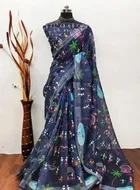 Linen Printed Saree for Women 