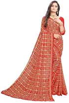 Georgette Chequered Saree for Women 