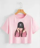 Printed Crop T-shirt for Women 