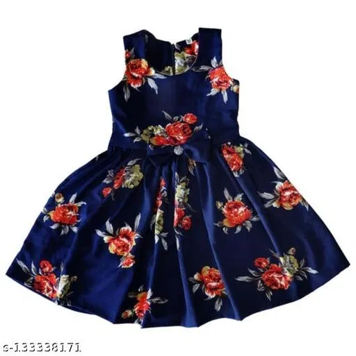 Cute Party Dress for Girls (Blue, 0-1 Years)