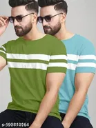 Cotton Blend T-shirt for Men, Multicolour, Pack of 2 