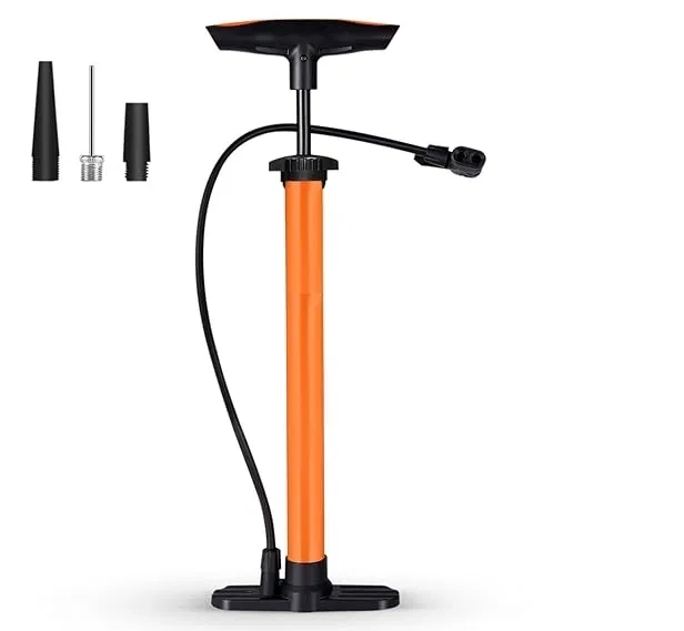 Plastic Bicycle Pump (Orange & Black)