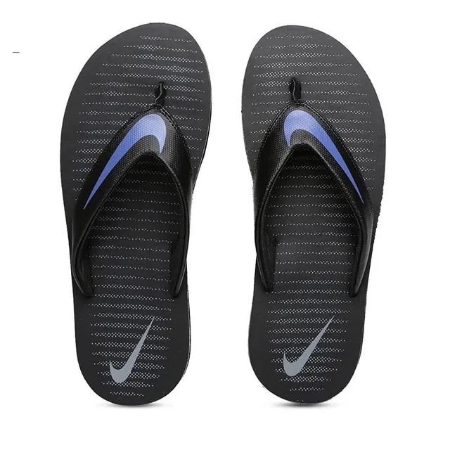 Flipflops for Men (Black & Blue, 10)