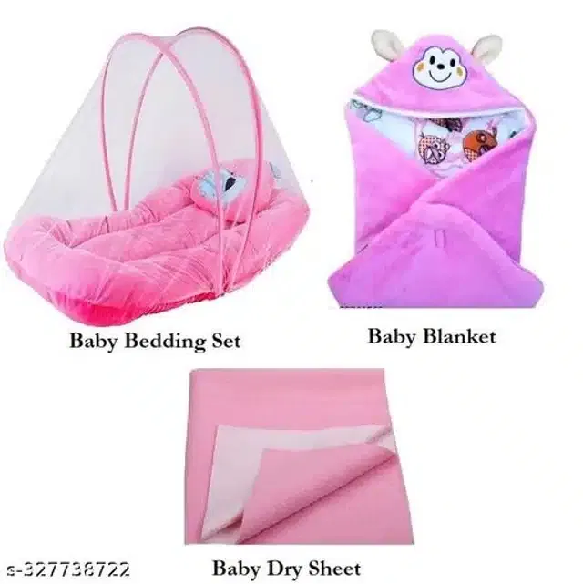 Combo of Baby Sleeping Set (Pink, Set of 3)