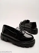 Shoetopia Girls Loafers - Black 