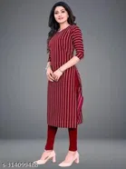 Crepe Striped Kurti for Women 