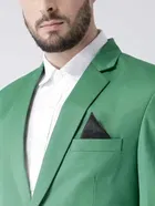 हैंगअप मेंस फॉर्मल पॉलिएस्टर विस्कोस रेगुलर फिट सूट, Green, Size- 36 