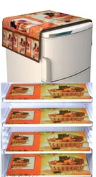 Knit Printed Fridge 4 Pcs Mat with Top Cover 