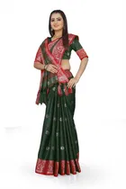 शारदा क्रिएशन कॉटन एम्बेलिशड साड़ी विद ब्लाउज 