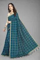 Trendy Vichitra Silk Saree with Blouse Piece For Women 