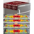 PVC Waterproof Fridge Top Cover with 4 Pcs Shelf Mats 