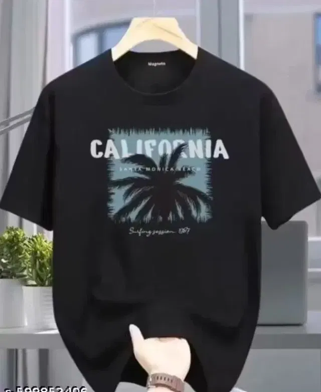 Poly Blend T-Shirts for Men, Black (L)