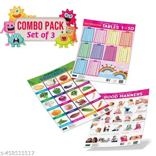 Bookford Publications My small chart Good Manners, Vegetables & Tables (Set of 3)