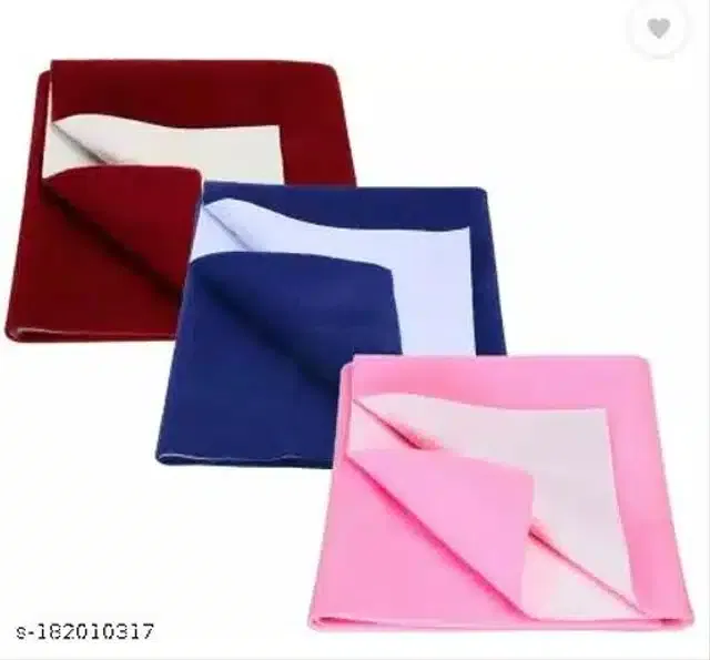 Cotton Mattress Protection Sheet (Multicolor, 28x20 inches) (Pack of 3)