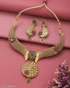 Alloy Necklace with Earrings for Women 