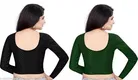 Lycra Ready Made Blouse for Women, Green & Blue, Pack of 2 