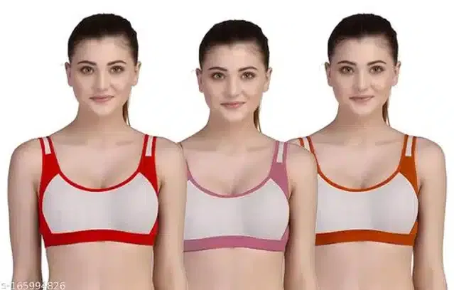 Hosiery Padded Bra for Women (Multicolor, 32B) (Pack of 3)