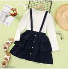 Crepe Full Sleeves Top & Bottom Clothing Set for Girls 