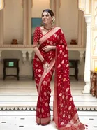 Banarasi Red Art Silk Printed Saree for Women