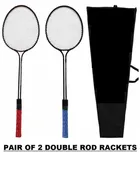 Happy Shopping Iron Badminton Racket (Set Of 2, Multicolor) (HS-36)