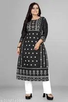 Chanderi Cotton Printed Kurti with Pant for Women 