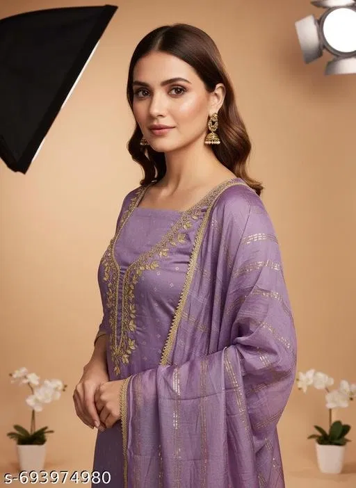 Bandhani Printed Jaipuri Kurti for Women (Lavender, Un Stitched)