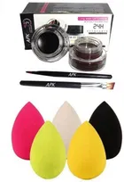 Lenon Gel Eyeliner Black & Brown 3 Beauty Blender Sponge Puff for Face Makeup 
