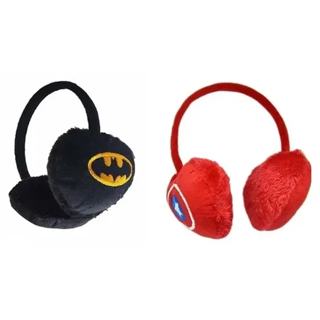 Fur Earmuffs for Kids (Black & Blue, Pack of 2)