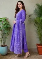 Rayon embroidered A-line Kurta Set for Women 