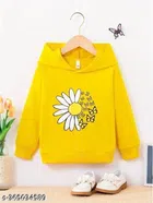 Cotton Blend Sweatshirt for Girls (Yellow, 2-3 Years)