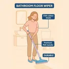 Captain Shine Bathroom & Floor Wiper [12" Blade, 2.5 ft Rod]