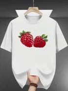 Polyester Printed Half Sleeves T-Shirts For Men, White 