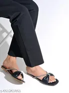 Shoetopia Embellished Flat Sandals - Black 