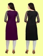 Crepe Solid Kurtis for Women 