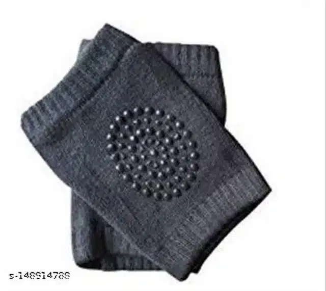 Cotton Anti-Slip Knee Protector Pads for Infants (Black)