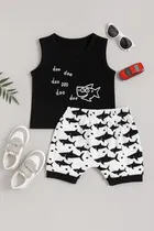 Cotton Blend Printed Clothing Set for Boys 