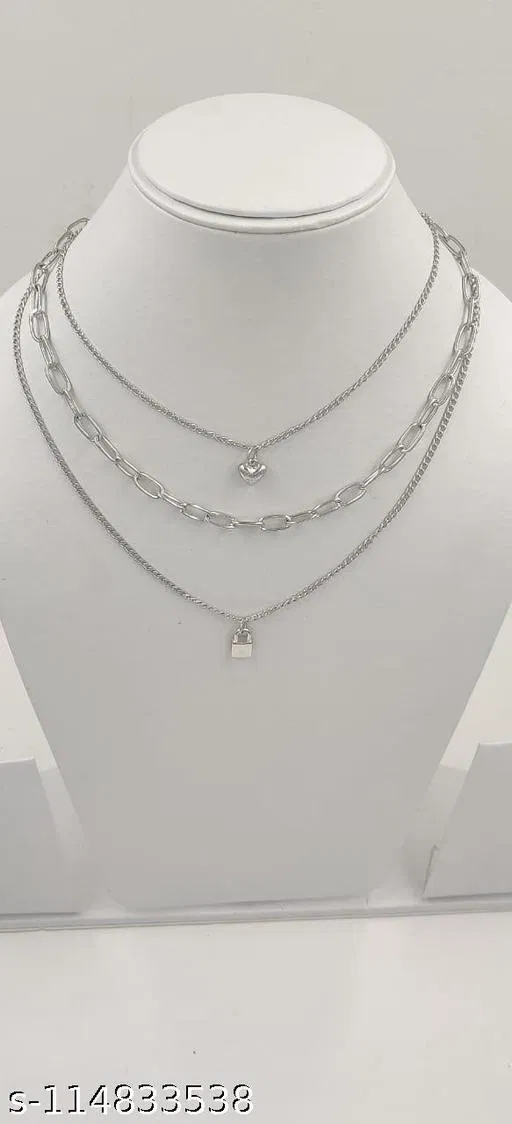 Trendy Minimal Triple Layer Necklace for Women And Girls