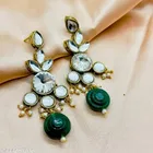 Alloy Kundan Earring for Women & Girls, Green