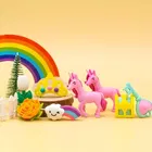 Unicorn Eraser 4 Pcs Set with Stacking Pencil Pearls Moti Design 4pcs 