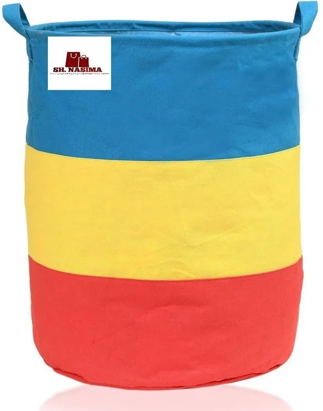 Canvas Laundry Basket,Multicolor, (Pack Of 1)