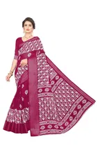 Cotton Flower Printed Saree for Women 