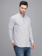Cotton Blend Printed Kurta for Men 