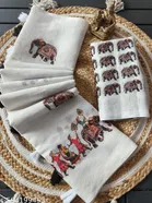 Cotton Lien Printed Saree for Women, White 