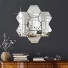 Acrylic Hexagon Shaped Wall Mirror Stickers 