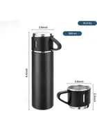 Stainless Steel Vacuum Flask Set with 2 Steel Cups 